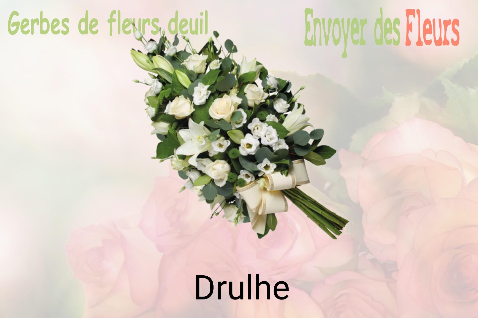 Gerbe de fleurs de deuil livrée à Drulhe